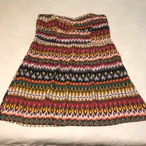 Torrid Abstract Print Strapless Bustier Mini Dress